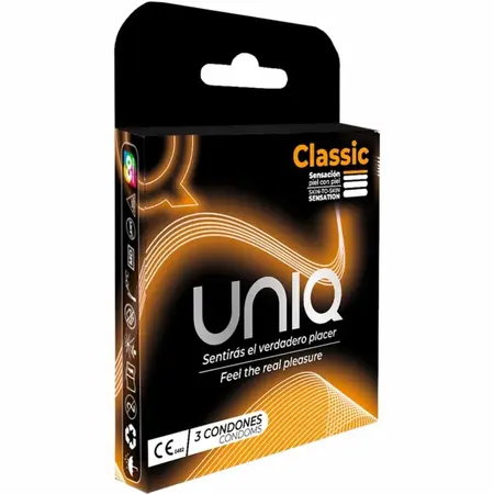 Uniq Classic Nelateks Ultra Tanki Kondomi 3-Pakovanje | Kartični Futer