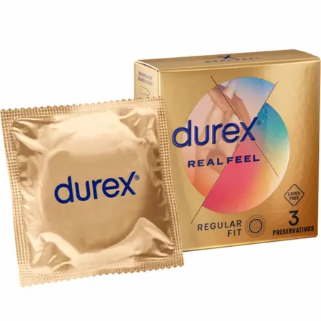 Durex RealFeel Kondomi bez lateksa za intimnu zaštitu 3 kom 56 mm