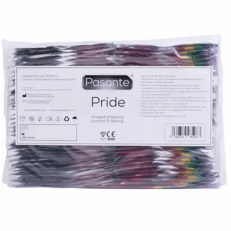 Pasante Pride 144 komada Kondomi – Prirodna boja, standardno pristajanje, CE oznaka