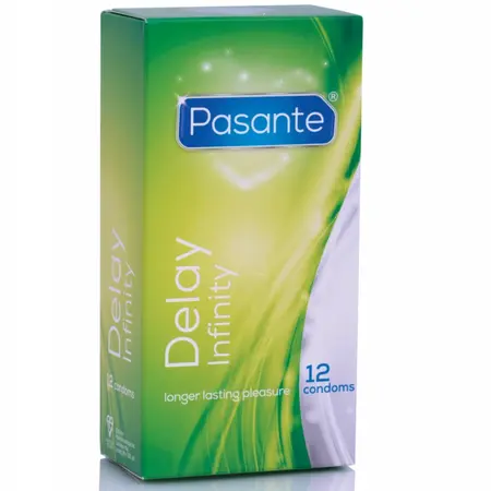 Pasante Delay Condoms 12-Pack Lidocaine Lubrication 53mm CE Certified