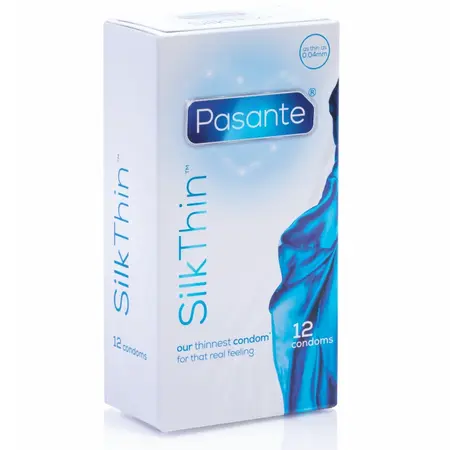 Pasante Silk Thin Ultra-Fini Lateks Kondomi 12 komada, Prirodna boja, 53mm