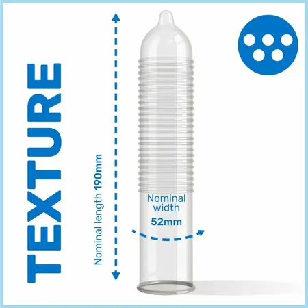 Pasante Ribs & Dots Intensity 3 komada – Teksturirani lateks kondomi 52mm