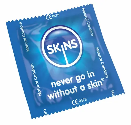 SKINS Natural Latex Transparent Condoms 12-Pack Extra Lubricated 52mm