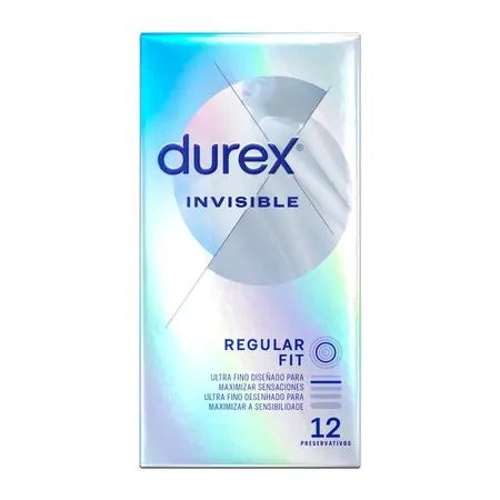 Durex Invisible Extra Thin 12 kom - Ultra-Fini, Regular Veličina, Silikonski Podmazani