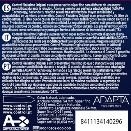 Control Finissimo Ultra-Tanki Ergonomski Lateks Kondomi 3 komada 54mm