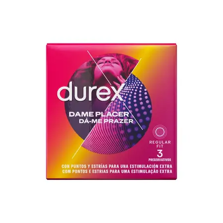 Durex Dame Placer Kondomi 3 komada - Teksturirani Lateks, 56mm, Podmazani