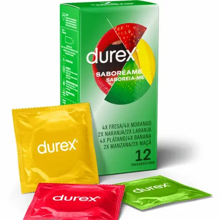 Durex Taste Me Aromatizirani Kondomi 12 komada - Višebojni & Voćna Aroma 53mm