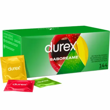 Durex Pleasure Fruits Kondomi 144 komada - Šareni, Aromatizirani, Easy-On Dizajn