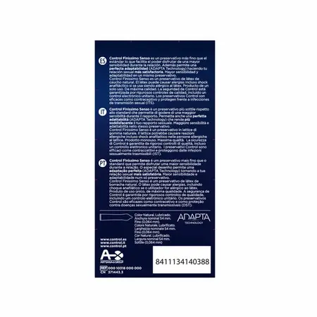 Control Adapta Senso Ultra-Thin Anatomical Latex 12-Pack Transparent
