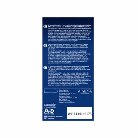 Control Adapta Nature Extralube 12-Pack Intimate Protection, 54mm