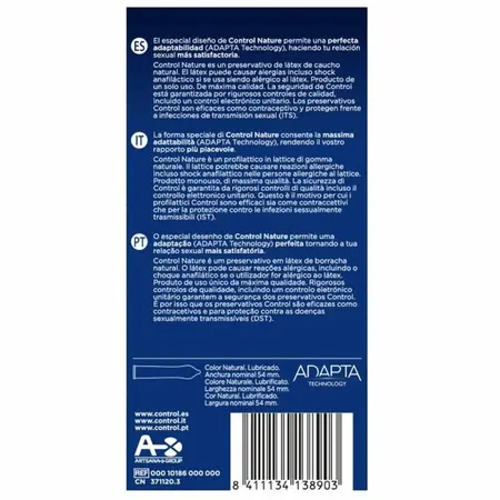 CONTROL Adapta Nature 12-Pack Transparent Latex Safety System 54mm