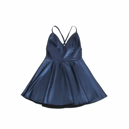 SUBBLIME 955427 Blue L/XL Nightdress with Adjustable PU Leather Straps
