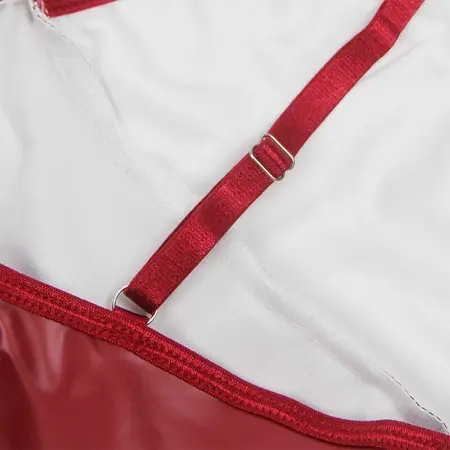 SUBBLIME bordo spavaćica S/M sa podesivim PU kožnim naramenicama