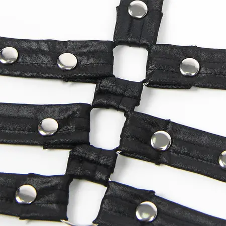 Subblime Leather Bondage Style Dress Black S/M - Premium Lingerie Design