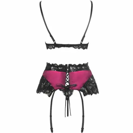 LivCo Corsetti NAHIR LC 20214 Burgundski saten set donjeg veša S/M