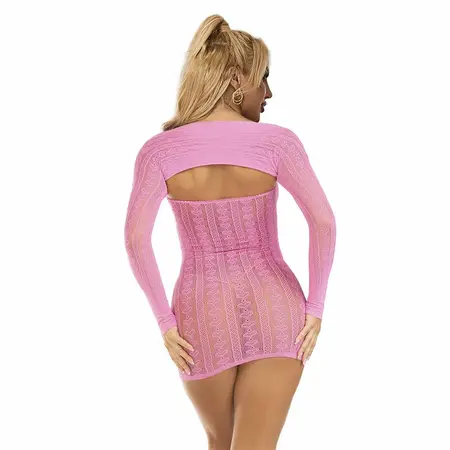 Subblime 952471 Roze mrežasta mini haljina One Size bešavni dizajn