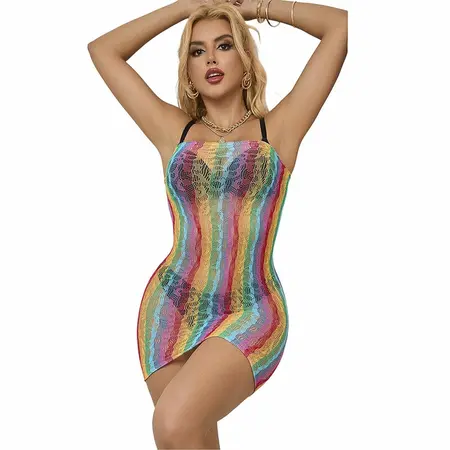 Subblime 952457 Dugin off-shoulder mrežasta haljina, One Size