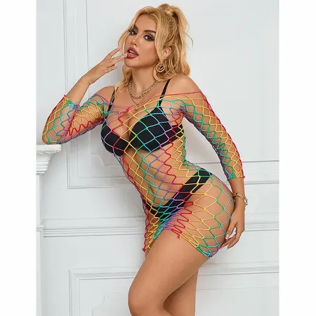 Subblime 952426 Dugin mrežasta haljina dugih rukava One Size šareni