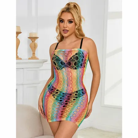 Subblime 952365 Dugin off-shoulder mrežasta haljina, One Size