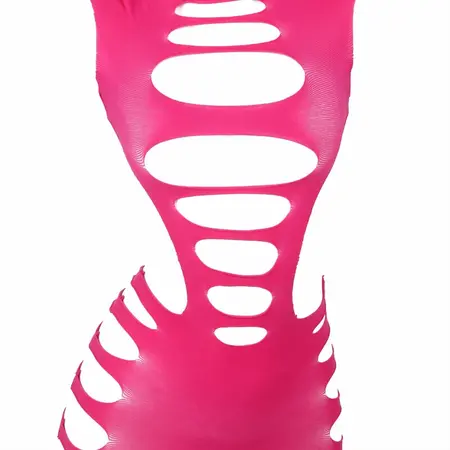 Subblime 952273 Roze mrežasta haljina dugih rukava, elastična, One Size