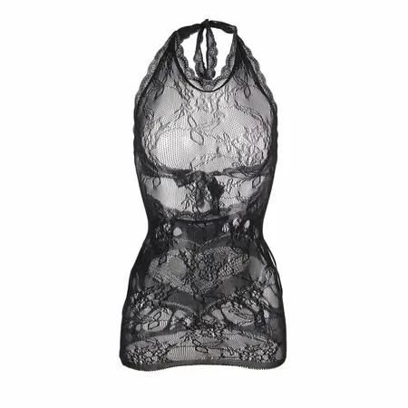 Subblime 952075 Mini mrežasta haljina crna otvorena leđa srce detalj One Size