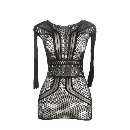 Subblime 951931 Crna mrežasta mini haljina otvorenih leđa One Size