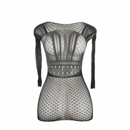 Subblime 951931 Crna mrežasta mini haljina otvorenih leđa One Size