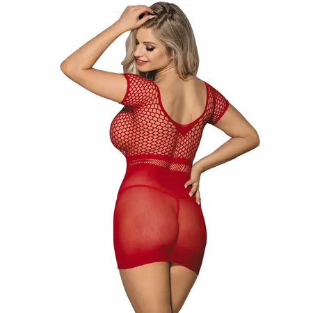 Subblime 951924 Red Crochet Mesh Mini Dress One Size