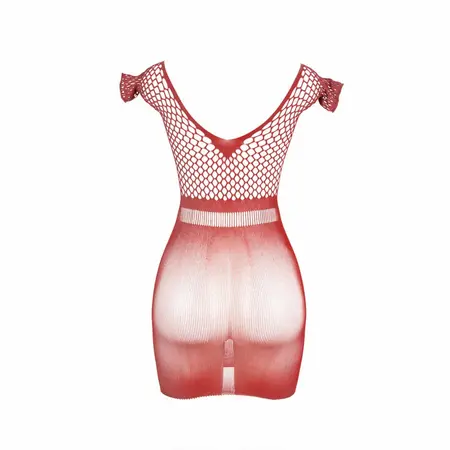 Subblime 951924 Red Crochet Mesh Mini Dress One Size