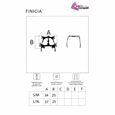 Livco Corsetti Finicia LC90725 Podvezica Crna L/XL - Elegantna Čipkana Završna Obrada