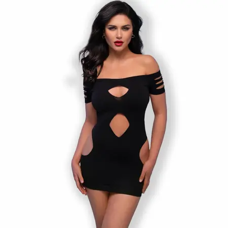 Chilirose CR 4671 Bešavna Mini Haljina Crna S/M - Moderan Dizajn