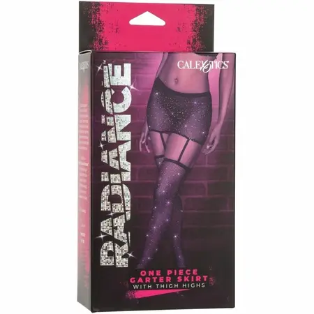 CalExotics Radiance Garter Skirt sa Rhinestone Thigh Highs, Crni, One Size