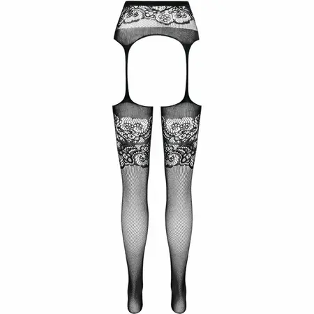 PASSION S029 Crne Garter-Style Čarape One Size