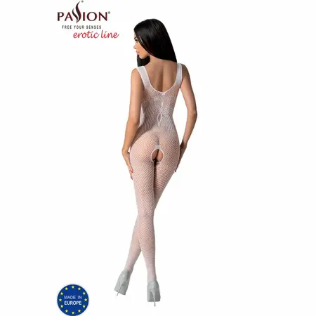 PASSION BS098 Beli Mesh Bodystocking One Size - Elegantan Čipkasti Dizajn