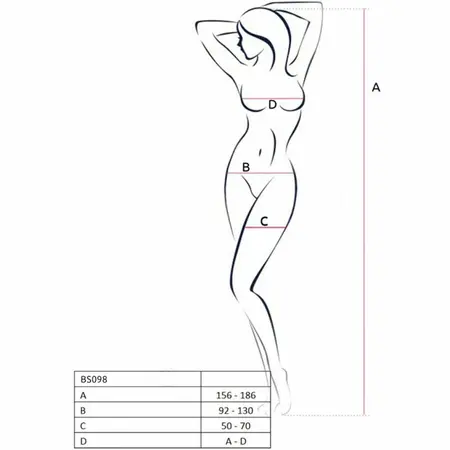 PASSION BS098 Beli Mesh Bodystocking One Size - Elegantan Čipkasti Dizajn