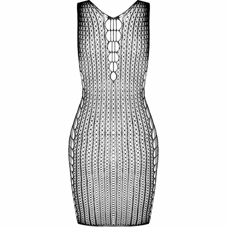 PASSION BS097 Crni Bodystocking Mesh Dizajn One Size