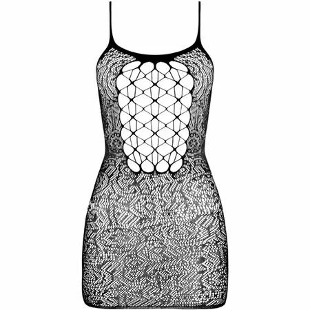 PASSION BS096 Crni Mesh Bodystocking One Size - Elegantan Stretch Dizajn