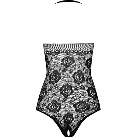 PASSION BS094 Crni Bodystocking - Elegantan Mesh Dizajn, One Size
