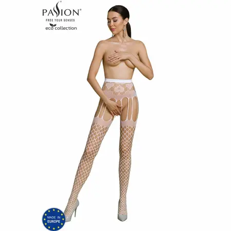 Passion ECO Collection S009 Bodystocking White - Sustainable One Size Design