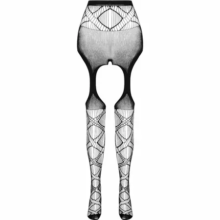 PASSION ECO S005 Beli Bodystocking - Održiv Reciklirani Materijal, One Size