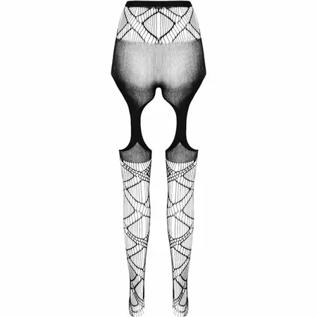 PASSION ECO S005 Beli Bodystocking - Održiv Reciklirani Materijal, One Size
