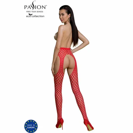Passion ECO S003 Bodystocking Crveni - Održiv, Univerzalna Veličina