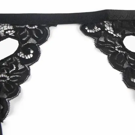 Subblime Lingerie Set L/XL - Black 3-Piece Bra, Garter Belt & Thong