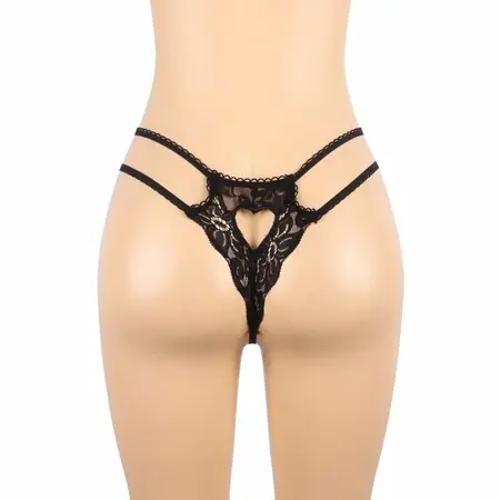 Subblime Lingerie Set L/XL - Black 3-Piece Bra, Garter Belt & Thong