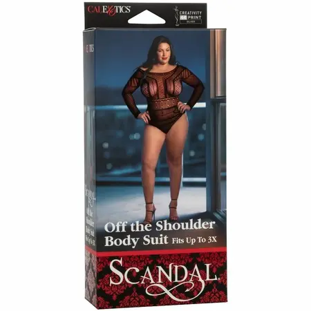 CalExotics Scandal Off-Shoulder Bodysuit Plus Size Lace 3X