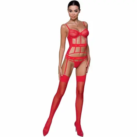 Passion Kyouka Red Corset Set S/M - Adjustable Straps & Sheer Design