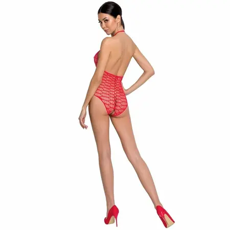 Passion BS087 Crvena Mrežasta Bodystocking sa Čipkom, One Size