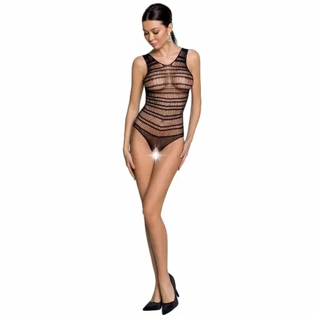 Passion BS086 Crna Bodystocking - Čipkani Mrežasti Dizajn, One Size