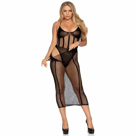 Leg Avenue Bodysuit i Suknja Set - One Size, Elegantan Crni Dizajn