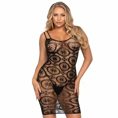 Leg Avenue Daisy Crochet Mini Haljina One Size - Elegantan Mrežasti Dizajn